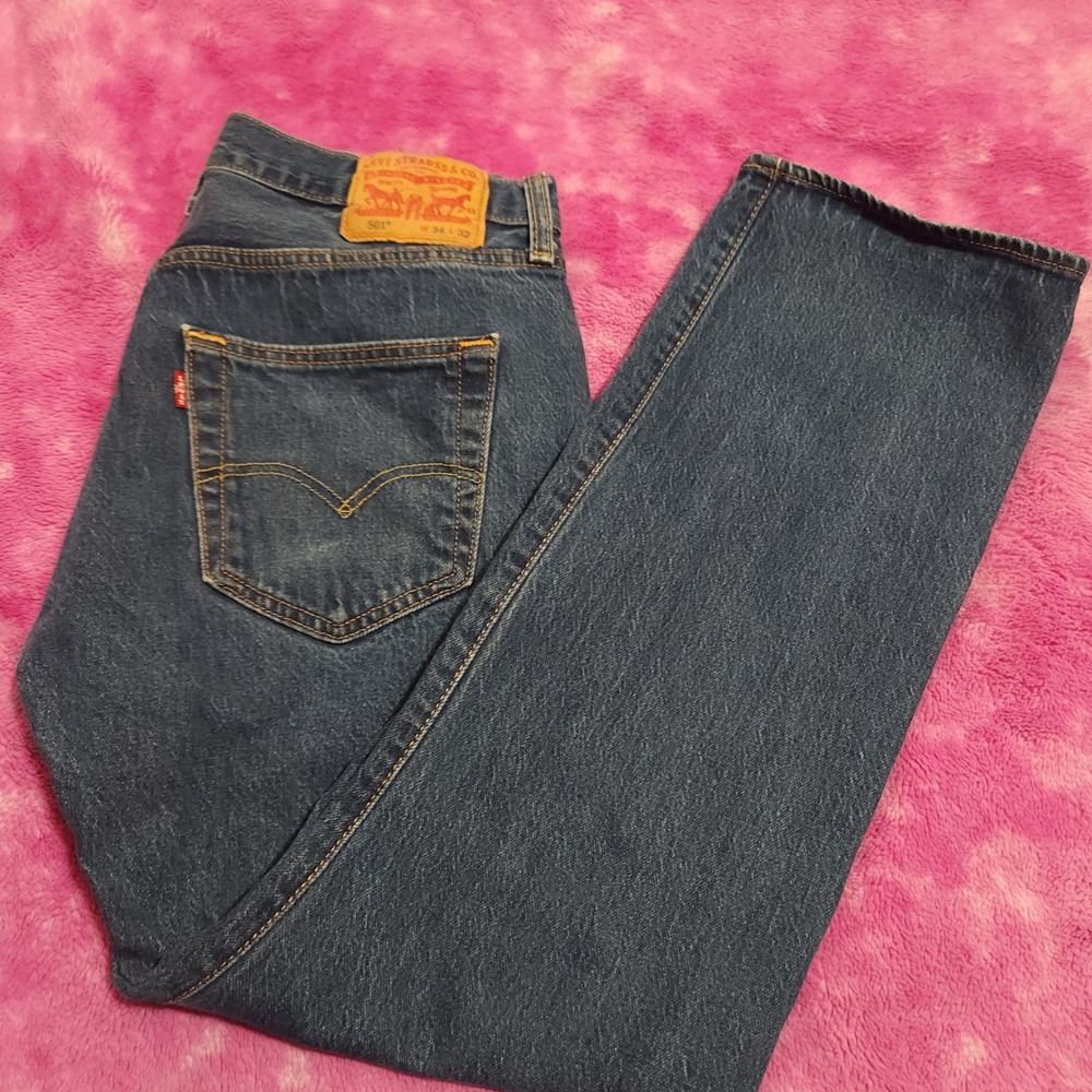 Levi's 501 Jeans Men's 31x30 Mid Rise Button Fly‎ Straight Blue Denim Classic